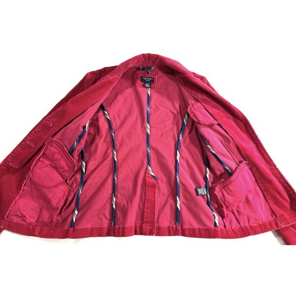 American Eagle Outfitters Women’s Red Corduroy Blazer Jacket Size S Stretch - Picture 7 of 9
